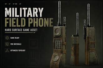 do military field phone hard surface game asset