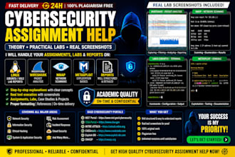 cybersecurity assignment wireshark nmap linux ethical hacking report help in 24h