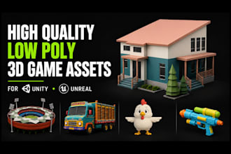 from your reference image I will create high quality 3d game ready models