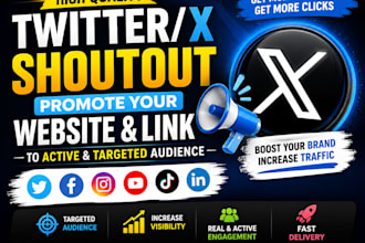 do twitter ig fb shoutout, promote website, share link to 400m USA UK audience