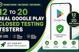 provide 12 real google play closed testing testers