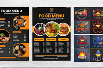 create luxury restaurant logo with professional menu design