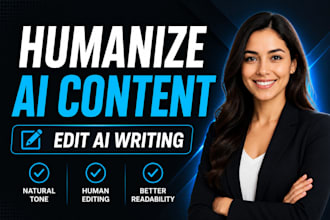 humanize ai content, edit chatgpt text and improve readability
