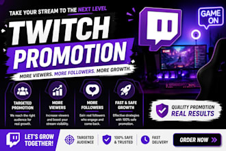 grow your twitch channel with organic viewers and promotion