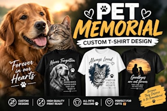 design custom pet memorial t shirt for dog cat remembrance