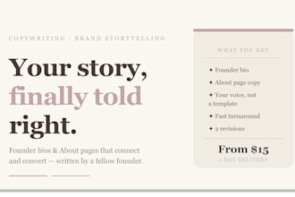 write your founder bio