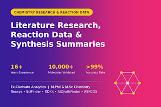 do chemistry literature research, reaction data, and synthesis summaries