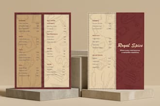 design a professional restaurant menu card