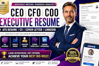 write CEO cfo coo ats resuming executive resume CV cover letter and linkedin