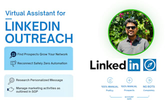 do manual linkedin outreach, prospect research and virtual assistant