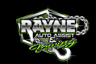 design towing hauling recovery and roadside assistance logo