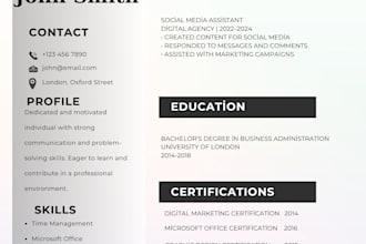 design professional minimalist and modern cv resume