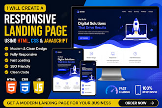 create a modern responsive landing page