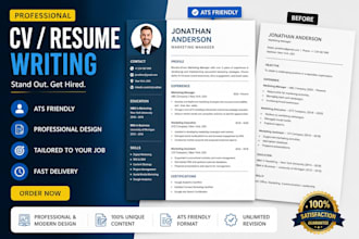 professional CV resume writer ats friendly cv for any job