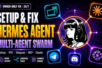 setup and fix hermes agent multi agent hermes desktop, vps telegram, claude mcp