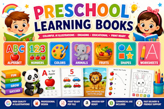 create ai illustrated preschool educational books for kids