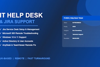 provide remote IT help desk and jira service desk support for your team