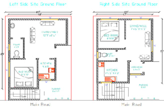 create professional autocad 2d floor plans, architectural drawings