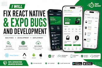 fix bugs, crashes and design issues in your react native mobile app