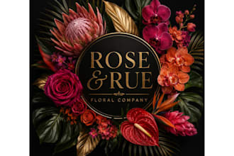 a luxury florist logo and complete brand identity