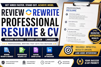 review rewrite professional resume CV resume writing cover letter and linkedin