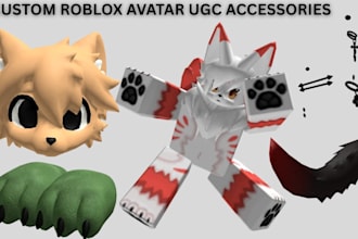 design roblox furry avatar character head model ugc tall ears accessory outfits