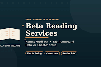 beta read your book and provide honest feedback