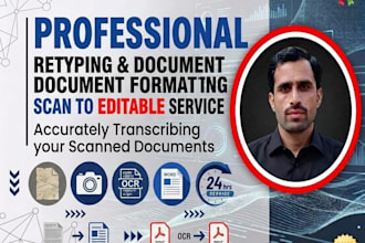 retype any document, handwritten text, images to ms word or excel