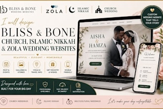 design bliss and bone church wedding website zola islamic nikkah wedding website
