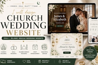 design church wedding website zola islamic nikkah wedding website