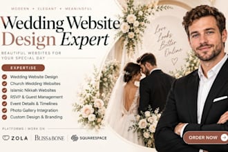 design bliss and bone church wedding website zola islamic nikkah wedding website
