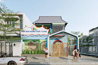 create 3d architectural rendering for modern villa and residential house