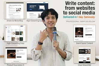 be your expert writer for website or social media in 1 day