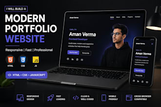 create a modern responsive portfolio website