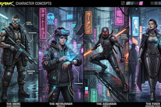 design cyberpunk character, original character design