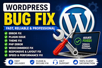 fix wordpress bugs, errors, issues, and website problems