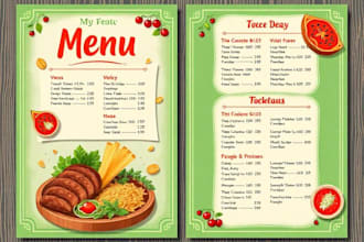 do food menu design, restaurant menu design, food flyer