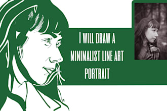 draw a minimalist line art portrait