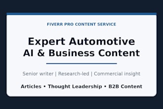 write expert automotive and business content