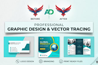 do professional graphic design, logo design and vector tracing