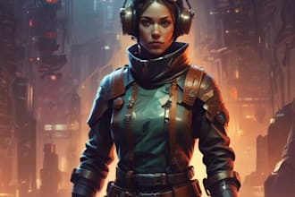 sci fi character illustration or sci fi character