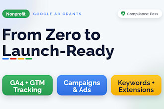 fully set up your google ad grants, campaigns, ads, extensions and ga4 tracking