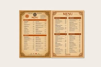 design professional restaurant menu