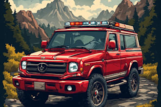 create a vector illustration for your vehicle