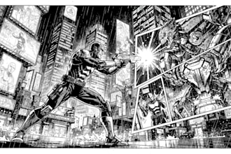draw a unique comic book page or manga page