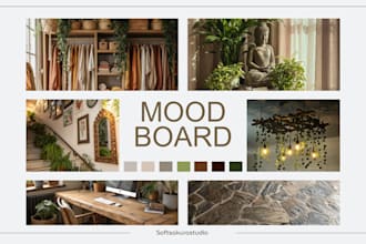 curate a custom interior design mood board
