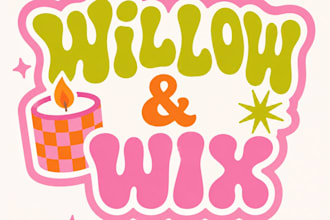 a retro candle logo and groovy brand identity