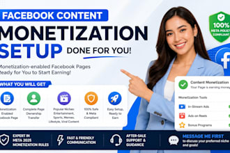 provide full facebook content monetization setup page
