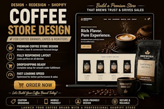 build a premium shopify coffee store with custom label design