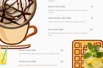 designe a menu and logo